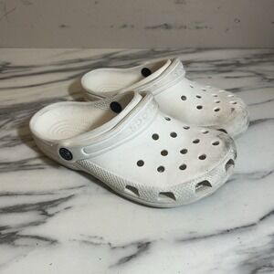 Crocs Classic Clog Shoes Girls Size J4 White Comfy Slip On Boys Youth
